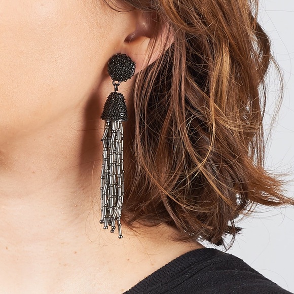 nOir Jewelry Tassel Earrings - Clip-Ons - Picture 4 of 6
